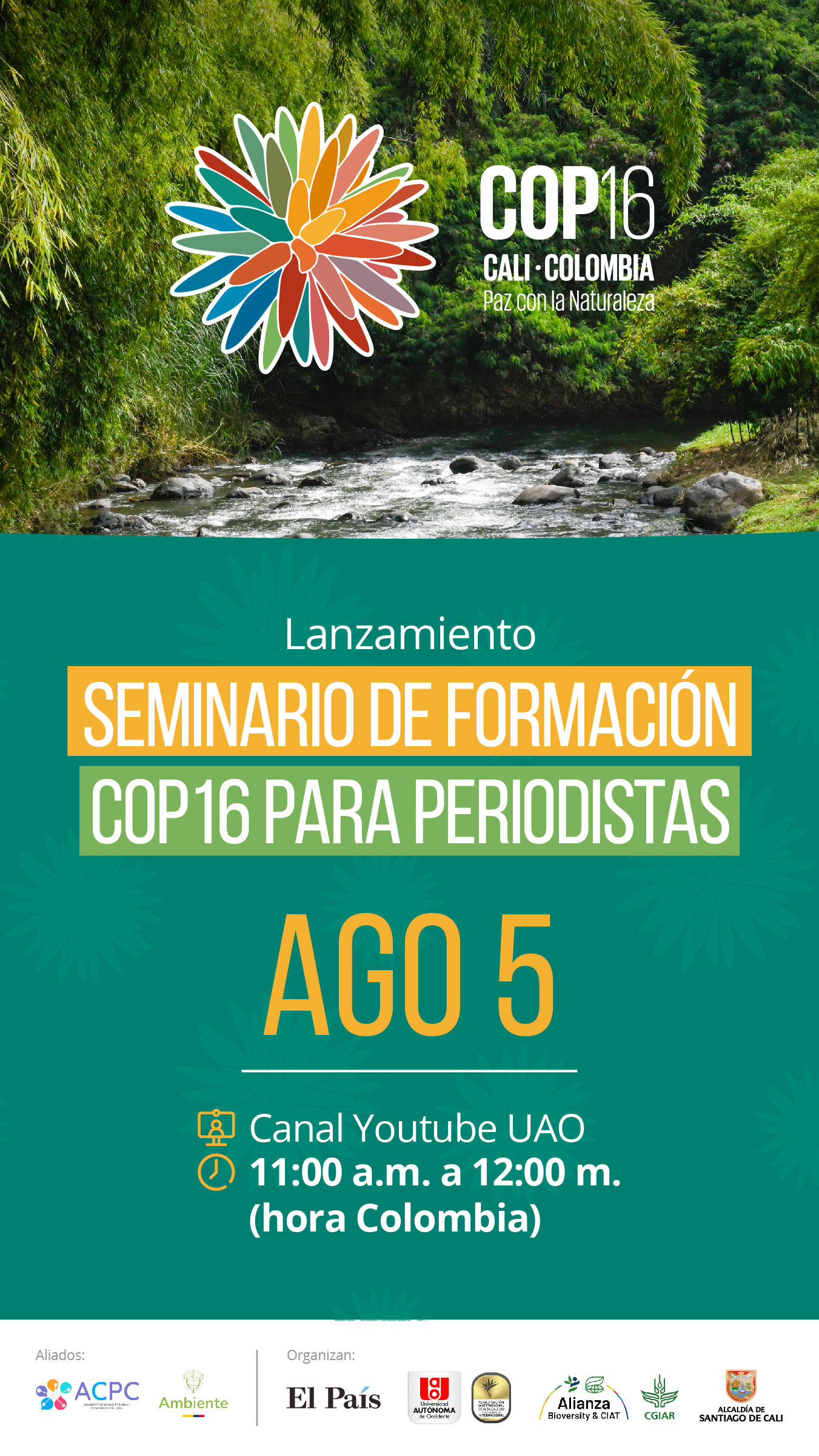 Alcaldía de Cali, la UAO, El País, y la Alianza de Bioversity International y el CIAT, lanzan seminario de talla mundial para periodistas para cubrir la COP16