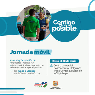 CC Cosmocentro, Holguines Trade Center, La Estaci&oacute;n y Chipichape - Jornada m&oacute;vil