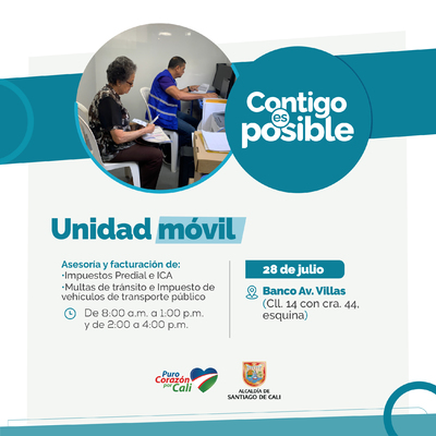 Banco Av. Villas Unidad M&oacute;vil - Facturaci&oacute;n y asesor&iacute;a en impuestos y multas de tr&aacute;nsito
