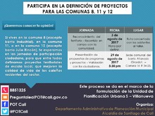 Presentaci&oacute;n de propuestas de proyectos para comunas 8, 11 y 12 - UPU 5