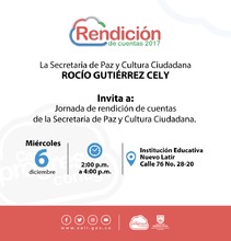 Rendici&oacute;n de cuentas de la Secretar&iacute;a de Paz y Cultura Ciudadana