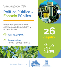 Mesa con actores estrat&eacute;gicos Pol&iacute;tica P&uacute;blica de Espacio P&uacute;blico