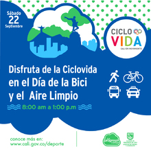 Disfruta de la Ciclovida en el d&iacute;a de la  Bici y el aire limpio