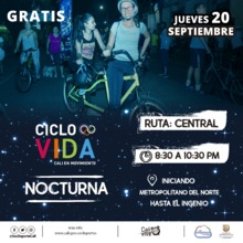 Disfruta Gratis de la Ciclovida Nocturna - Ruta Central