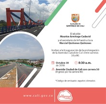 Inauguraci&oacute;n de la proloncaci&oacute;n de la avenida ciudad de cali entre carreras 50 y 80