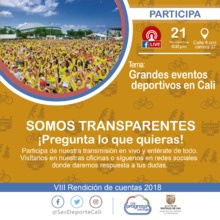 Somos Transparentes   Grandes eventos deportivos en Cali