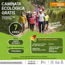 Caminata ecol&oacute;gica ruta Jard&iacute;n bot&aacute;nico