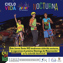 Este jueves santo NO tendremos Ciclovida Nocturna