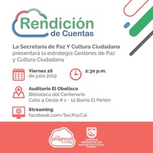 Rendici&oacute;n de cuentas - Secretar&iacute;a de Paz y Cultura Ciudadana