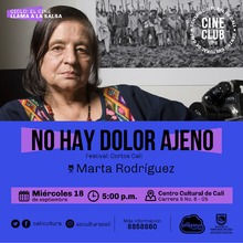 Ciclo el Cine llama la salsa Pel&iacute;cula: No hay dolor ajeno de Martha Rodriguez A&ntilde;o: 2012 Duraci&oacute;n: 25 MIN Colombia                                                