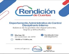 Tercera actividad de di&aacute;logo - Rendici&oacute;n de cuentas del Departamento Administrativo de Control Disciplinario Interno.
