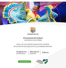 Rendici&oacute;n de cuentas Secretar&iacute;a de Cultura de Cali, 24 de junio de 2020