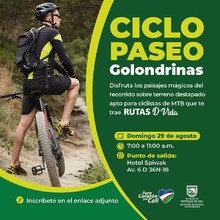 Ciclopaseo Golondrinas - Rutas D&acute;Vida