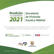 Segunda Rendici&oacute;n de Cuentas - Secretar&iacute;a de Vivienda Social y H&aacute;bitat 2021