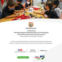 El Departamento Administrativo TIC invita a la ciudadan&iacute;a en general a participar de la primera rendici&oacute;n de cuentas del 2022