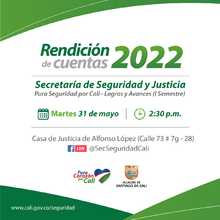Invitaci&oacute;n a la Primera Rendici&oacute;n de Cuentas Secretaria de Seguridad y Justicia Mayo 2022