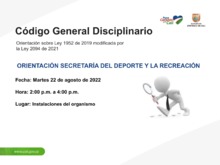 Invitaci&oacute;n a la conferencia sobre C&oacute;digo General Disciplinario