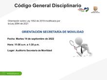 Invitaci&oacute;n a la conferencia sobre C&oacute;digo General Disciplinario