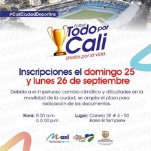 Inscripciones extendidas para la Copa de f&uacute;tbol Todo por Cali