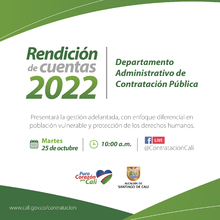 Segunda rendici&oacute;n de cuentas del Departamento Administrativo de Contrataci&oacute;n P&uacute;blica 25 de octubre de 2022