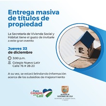 Entrega Masiva de T&iacute;tulos de Propiedad
