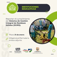 &Uacute;ltimo plazo para reportar la implementaci&oacute;n del SGIRS por las Instituciones Educativas