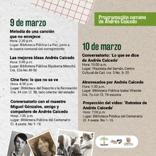 Programaci&oacute;n semana de Andr&eacute;s Caicedo