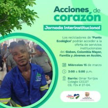 Jornada interinstitucional de servicios para los recicladores de Punto Ecol&oacute;gico