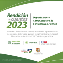 Primera rendici&oacute;n de cuentas del Departamento Administrativo de Contrataci&oacute;n P&uacute;blica 26 de abril de 2023