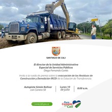 Rueda de prensa en la Estaci&oacute;n de Transferencia de la carrera 50 con Av. Sim&oacute;n Bol&iacute;var