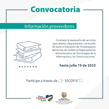 Convocatoria contractual - Libro