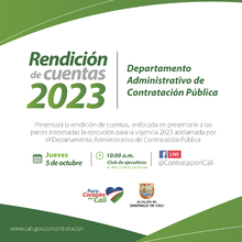 Segunda rendici&oacute;n de cuentas del Departamento Administrativo de Contrataci&oacute;n P&uacute;blica 05 de octubre de 2023