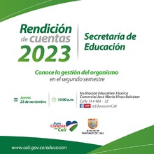 Segunda Rendici&oacute;n de cuentas de la Secretar&iacute;a de Educaci&oacute;n - Vigencia 2023
