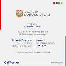 Posesi&oacute;n de Alejandro &Eacute;der como Alcalde de Cali