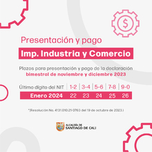 ICA - Plazo para la presentaci&oacute;n y pago declaraci&oacute;n bimestral