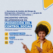 &iexcl;Encuentro de Aprendizaje virtual en Promocion del control social! 