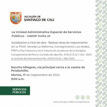 Socializaci&oacute;n e inicio de obra en agua potable y saneamiento b&aacute;sico