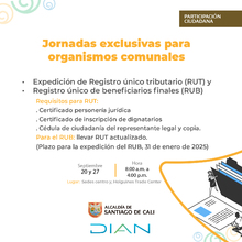 Jornadas exclusivas para organismos comunales.