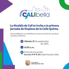 Jornada de limpieza de la Calle Quinta &acute;Volvamos a mi Cali Bella&acute;