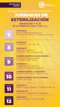 Jornadas de esterilizacion del 7 al 12 de octubre de 2024