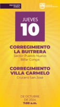 Jornada de Estetizaci&oacute;n - jueves 10 de octubre CORREGIMIENTO LA BUITRERA Sector Pueblo Nuevo Billar Conga  CORREGIMIENTO VILLA CARMELO Crucero San Jos&eacute;