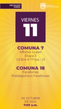 Jornada de Estetizaci&oacute;n - viernes 11 de octubre COMUNA 7 Alfonso L&oacute;pez 3ra Etapa Calle 81a # 7T Bis - 21  COMUNA 18 Farallones Polideportivo Farallones