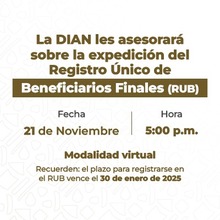 La Dian asesora sobre la expedici&oacute;n del registro  &uacute;nico (RUB)