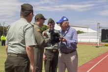 As&iacute; fue la ceremonia de entrega del helic&oacute;ptero que ya cuida a los cale&ntilde;os