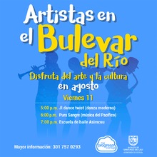 Progr&aacute;mate del 11 al 13 de agosto con los Artistas en el Bulevar