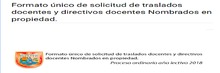 Formato &uacute;nico de solicitud de traslados docentes y directivos docentes Nombrados en propiedad.