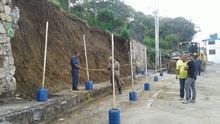 Personal de Infraestructura estabiliz&oacute; muro de contenci&oacute;n de San Antonio