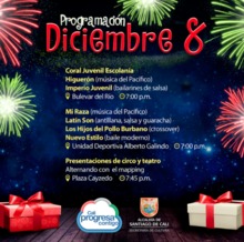 Diciembre 8 - Bulevar del R&iacute;o - Hora: 7:00 p.m