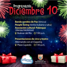 Diciembre 10 - Bulevar del R&iacute;o - Hora: 7:00 p.m.