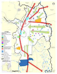 Mapa 77. Esquema de concentraci&oacute;n de equipamientos existentes en zona urbana (2012)_min|